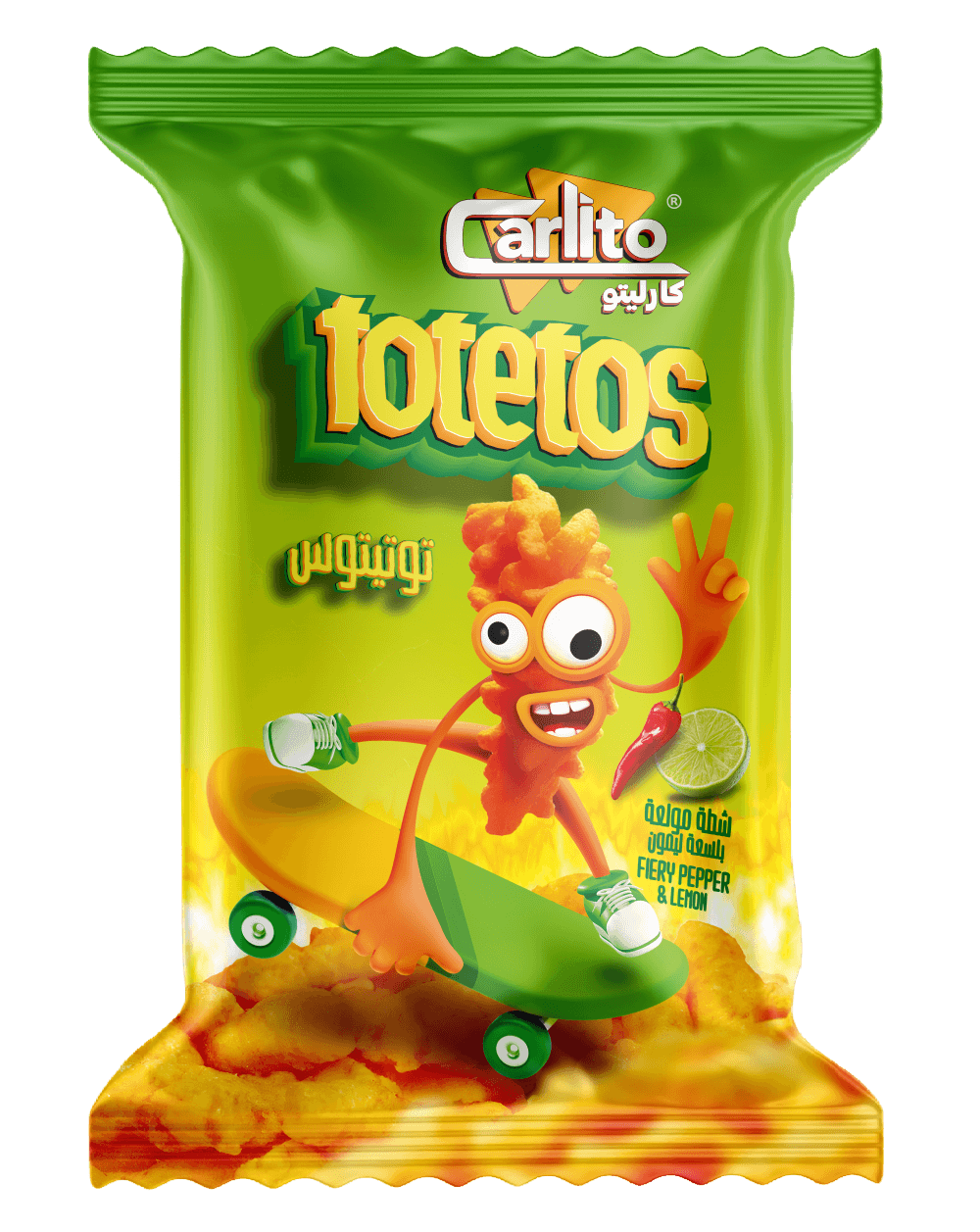 Snacks with flamin hot lemon flavor 