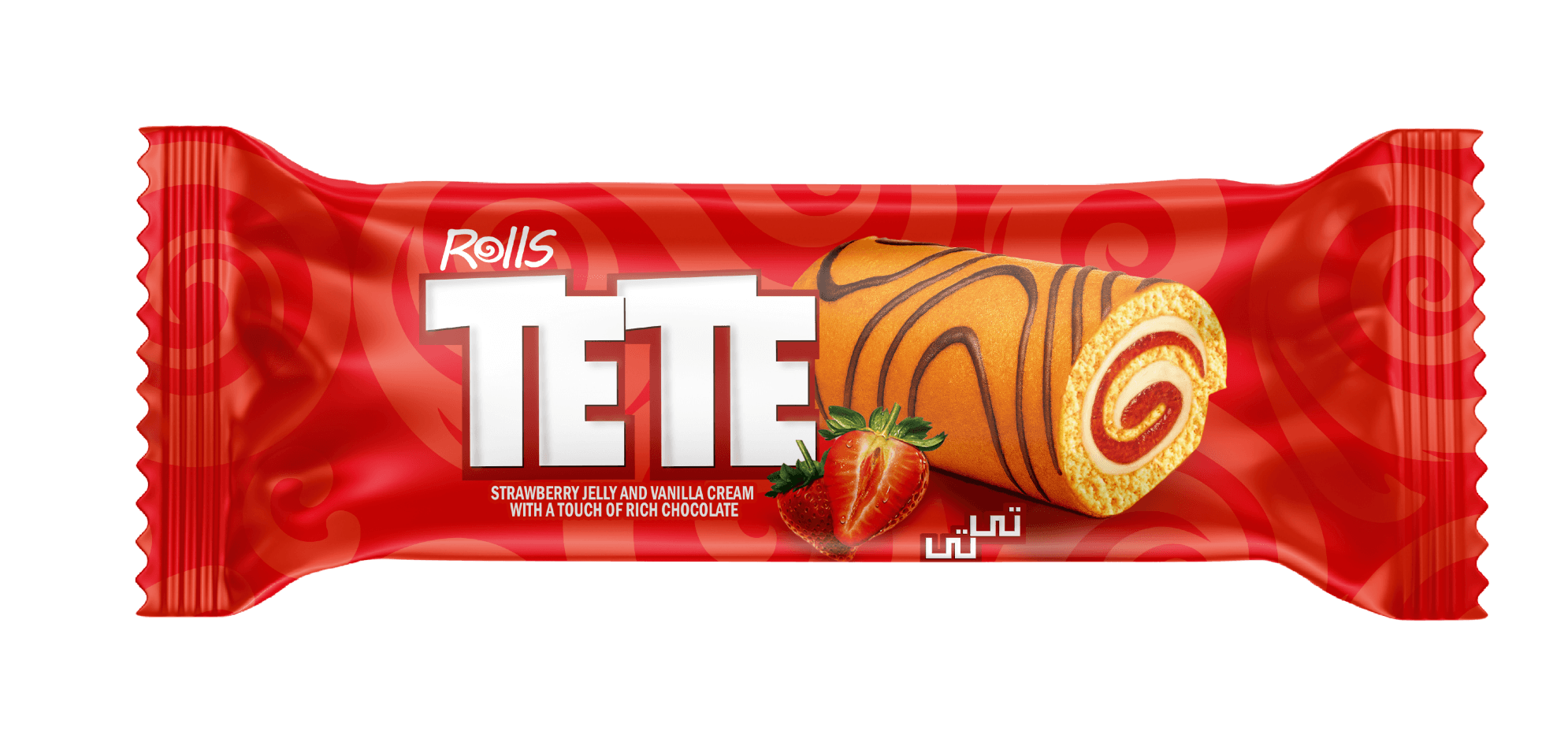Swiss roll cake – cream & strawberry mix