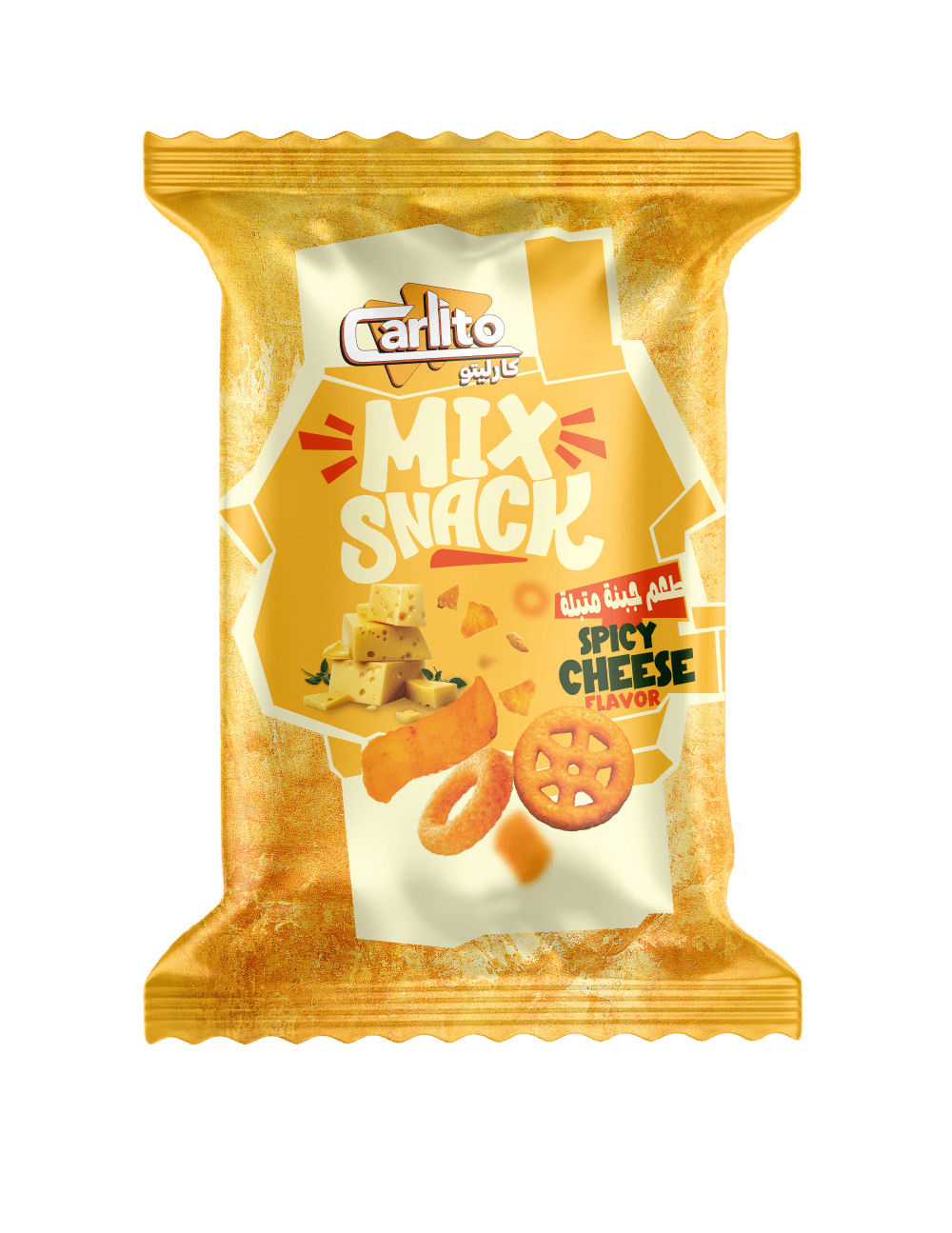 Snacks with spicy cheese flavor