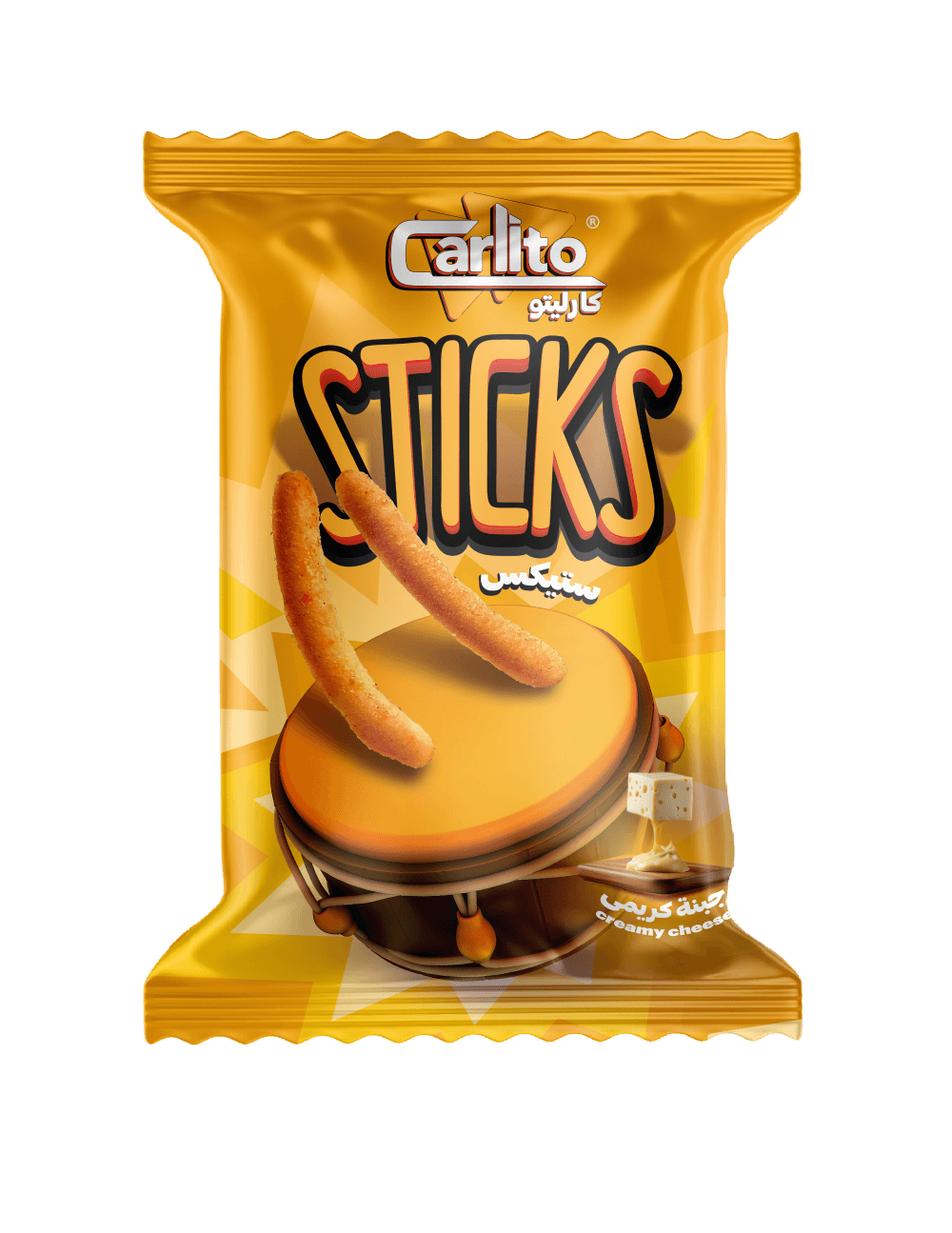 Snacks with creamy cheese flavor